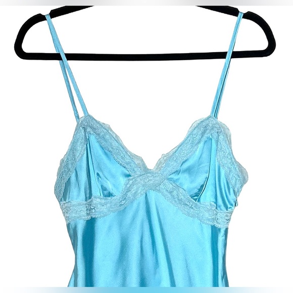 NWT Revolve X More to Come Satin Hallie Blue Mini Dress with Side Zip, Small - Picture 7 of 14